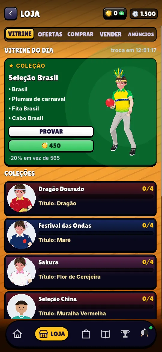 Loja com coleções