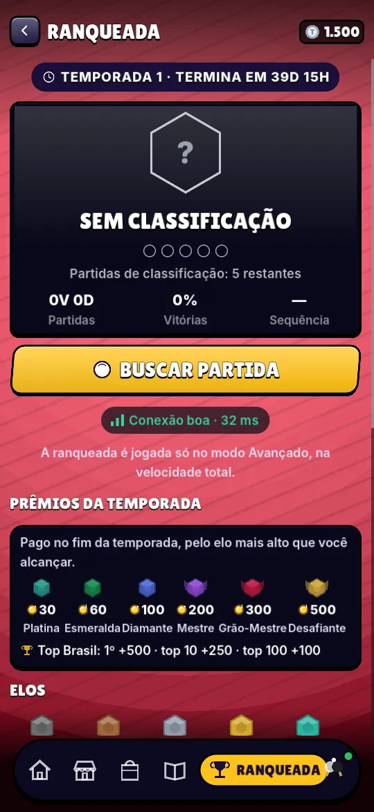 Tela da Ranqueada com prêmios da temporada